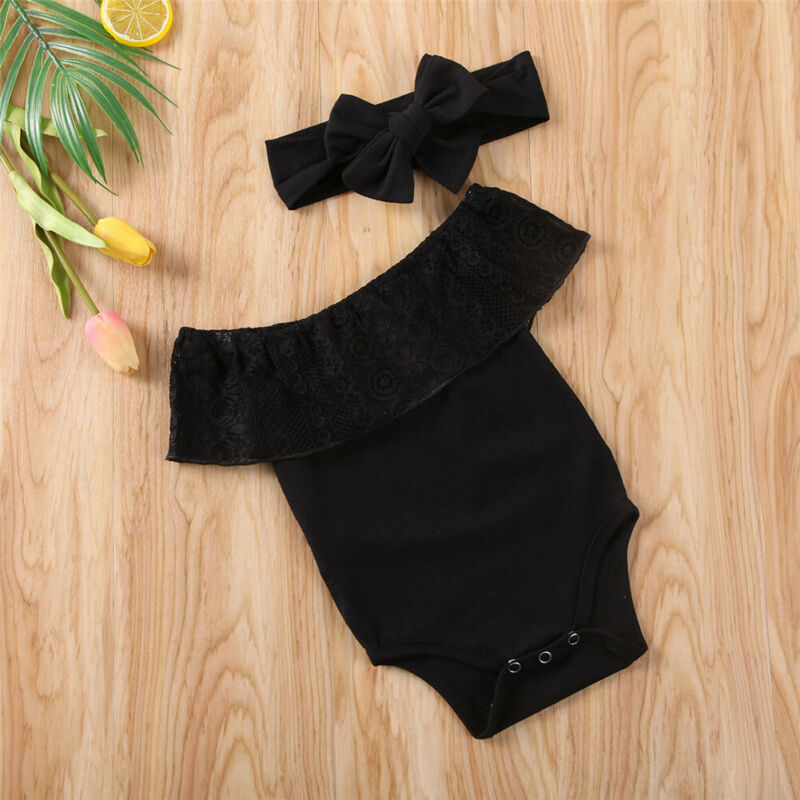 Lace Romper Bodysuit Black