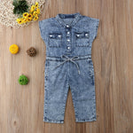Load image into Gallery viewer, Denim Short Sleeve Romper
