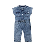 Load image into Gallery viewer, Denim Short Sleeve Romper
