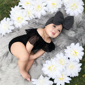 Lace Romper Bodysuit Black