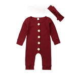Load image into Gallery viewer, Knitted Autumn Romper - Wine Red
