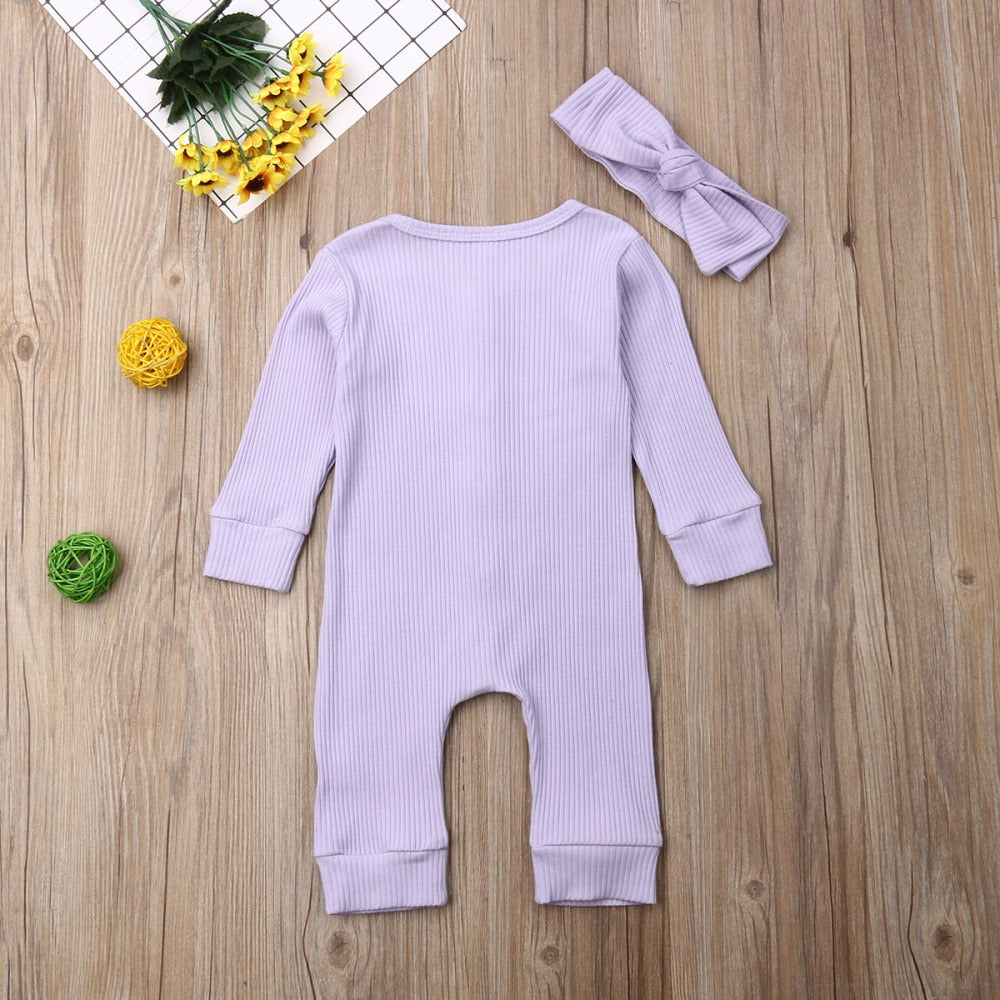 Knitted Autumn Romper - Purple