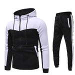 Load image into Gallery viewer, Men’s Clothing 2020 Men’s Fashion &amp; Style, Shop USA Brand Men&#39;s Clothes At Beverlia.  Discover Activewear, Athletic clothes, Sport clothes &amp; Apparel, Sportswear, Gym Wear &amp; Bodybuilding Workout Clothes. Choose Latest Sport Clothes From Favorite Brands. Solid Splice Jogger Tracksuit Zipper Hoodies Pants Sportswear
