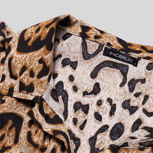 Beverlia 2020 Summer Leopard Print Men Shirt Breathable Short Sleeve Loose Button Blouse Streetwear Beach Hawaiian Shirts Men leopard shirt plus size dress leopard print clothes top shirt mens beach shirts style hawaiian shirts for men island shirts summer shirts beach clothes best mens t shirts brands designs for men.