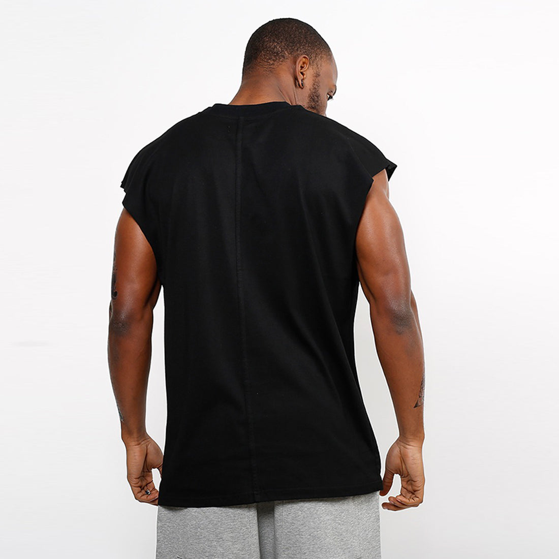 Beverlia 2020 New design Sleeveness fashion hip hop plain plus short sleeve T shirt brand men t-shirt no sleeve over size men tops tank top men cool sleeveless shirts tank tops for sleeveless t shirts cotton Men's hip hop fashion 2020 hip hop clothing brands hip hop style dress plain t shirts sleeveless tops for mens