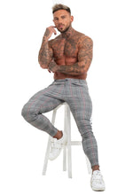 Load image into Gallery viewer, Beverlia Mens Clothing Mens Fashion | Men Chinos Trousers Skinny Super Stretch Chino Pants Slim Fit Mens Casual Pant Plaid Grey Elastic Waist London Fashion mens chino trousers original brand casual dress pants slim fit cargo pants mens fashion trends 2020 styles list latest fashion for men&#39;s usa trends london fashion
