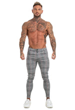 Load image into Gallery viewer, Beverlia Mens Clothing Mens Fashion | Men Chinos Trousers Skinny Super Stretch Chino Pants Slim Fit Mens Casual Pant Plaid Grey Elastic Waist London Fashion mens chino trousers original brand casual dress pants slim fit cargo pants mens fashion trends 2020 styles list latest fashion for men&#39;s usa trends london fashion
