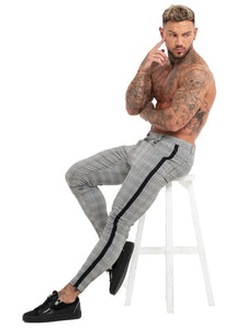 Beverlia Mens Clothing Mens Fashion | Men Chinos Trousers Skinny Super Stretch Chino Pants Slim Fit Mens Casual Pant Plaid Grey Elastic Waist London Fashion mens chino trousers original brand casual dress pants slim fit cargo pants mens fashion trends 2020 styles list latest fashion for men's usa trends london fashion