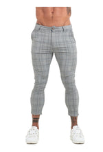 Load image into Gallery viewer, Beverlia Mens Clothing Mens Fashion | Men Chinos Trousers Skinny Super Stretch Chino Pants Slim Fit Mens Casual Pant Plaid Grey Elastic Waist London Fashion mens chino trousers original brand casual dress pants slim fit cargo pants mens fashion trends 2020 styles list latest fashion for men&#39;s usa trends london fashion
