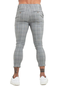 Beverlia Mens Clothing Mens Fashion | Men Chinos Trousers Skinny Super Stretch Chino Pants Slim Fit Mens Casual Pant Plaid Grey Elastic Waist London Fashion mens chino trousers original brand casual dress pants slim fit cargo pants mens fashion trends 2020 styles list latest fashion for men's usa trends london fashion