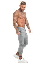 Load image into Gallery viewer, Beverlia Mens Clothing Mens Fashion | Men Chinos Trousers Skinny Super Stretch Chino Pants Slim Fit Mens Casual Pant Plaid Grey Elastic Waist London Fashion mens chino trousers original brand casual dress pants slim fit cargo pants mens fashion trends 2020 styles list latest fashion for men&#39;s usa trends london fashion
