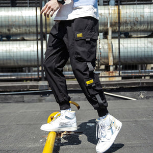 Beverlia Mens Clothing Mens Fashion | 2020 Spring Hip Hop Joggers Men Black Harem Pants Multi-pocket Ribbons Man Sweatpants Streetwear Casual Mens Pants M-3XL hip hop pant jeans cargo jeans best sweatpants mens cotton sweatpants clothing outfits for guys cheap online store hip hop jeans side pocket trousers jeans pants