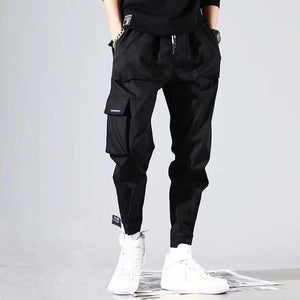 Beverlia Mens Clothing Mens Fashion | 2020 Spring Hip Hop Joggers Men Black Harem Pants Multi-pocket Ribbons Man Sweatpants Streetwear Casual Mens Pants M-3XL hip hop pant jeans cargo jeans best sweatpants mens cotton sweatpants clothing outfits for guys cheap online store hip hop jeans side pocket trousers jeans pants