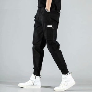 Beverlia Mens Clothing Mens Fashion | 2020 Spring Hip Hop Joggers Men Black Harem Pants Multi-pocket Ribbons Man Sweatpants Streetwear Casual Mens Pants M-3XL hip hop pant jeans cargo jeans best sweatpants mens cotton sweatpants clothing outfits for guys cheap online store hip hop jeans side pocket trousers jeans pants