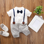 Load image into Gallery viewer, Beverlia Childrens Clothes Children&#39;s Fashion Kids Fashion Kids Clothes | Summer Baby Infant Rompers Patchwork Baby Girl Clothes White Necktie Baby Spring Clothes Boys Rompers Kids Costume summer baby clothes baby rompers for summer winter winter wholesale rompers for baby girl
