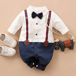 Load image into Gallery viewer, Beverlia Childrens Clothes Children&#39;s Fashion Kids Fashion Kids Clothes | Summer Baby Infant Rompers Patchwork Baby Girl Clothes White Necktie Baby Spring Clothes Boys Rompers Kids Costume summer baby clothes baby rompers for summer winter winter wholesale rompers for baby girl
