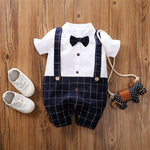 Load image into Gallery viewer, Beverlia Childrens Clothes Children&#39;s Fashion Kids Fashion Kids Clothes | Summer Baby Infant Rompers Patchwork Baby Girl Clothes White Necktie Baby Spring Clothes Boys Rompers Kids Costume summer baby clothes baby rompers for summer winter winter wholesale rompers for baby girl
