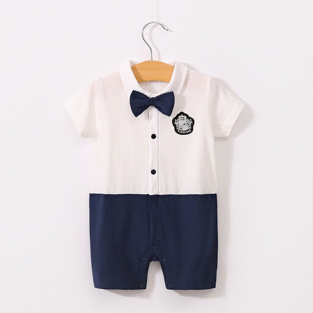 Beverlia Childrens Clothes Children's Fashion Kids Fashion Kids Clothes | Summer Baby Infant Rompers Patchwork Baby Girl Clothes White Necktie Baby Spring Clothes Boys Rompers Kids Costume summer baby clothes baby rompers for summer winter winter wholesale rompers for baby girl