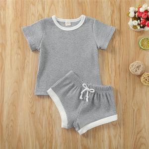 Ribbed Knitted Toddler T-shirts & Shorts