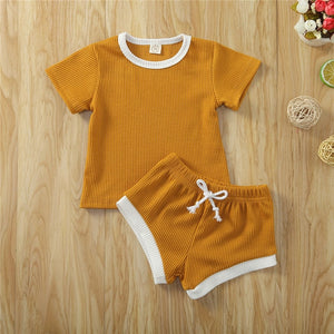 Ribbed Knitted Toddler T-shirts & Shorts