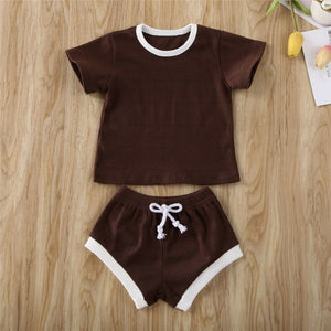 Ribbed Knitted Toddler T-shirts & Shorts