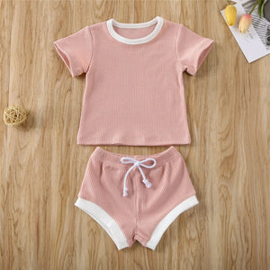 Ribbed Knitted Toddler T-shirts & Shorts