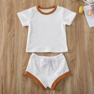 Ribbed Knitted Toddler T-shirts & Shorts