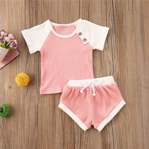 Ribbed Knitted Toddler T-shirts & Shorts