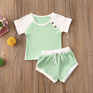 Ribbed Knitted Toddler T-shirts & Shorts