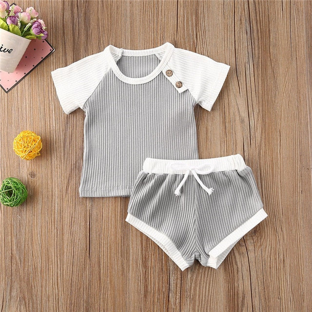 Ribbed Knitted Toddler T-shirts & Shorts