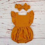 Load image into Gallery viewer, Double Gauze Ruffle Romper &amp; Headband
