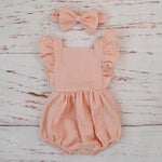 Load image into Gallery viewer, Double Gauze Ruffle Romper &amp; Headband
