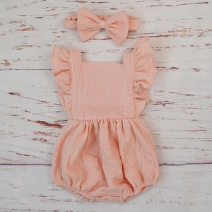 Double Gauze Ruffle Romper & Headband