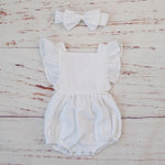 Load image into Gallery viewer, Double Gauze Ruffle Romper &amp; Headband
