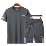 Load image into Gallery viewer, Men’s Clothing 2020 Men’s Fashion &amp; Style, Shop USA Brand Men&#39;s Clothes At Beverlia.  Discover Activewear, Athletic clothes, Sport clothes &amp; Apparel, Sportswear, Gym Wear &amp; Bodybuilding Workout Clothes. Choose Latest Sport Clothes From Favorite Brands. Casual Fashion Sweat Suit Striped Short Sleeve T-shirt Shorts Sets
