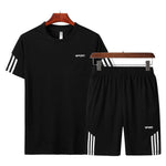 Load image into Gallery viewer, Men’s Clothing 2020 Men’s Fashion &amp; Style, Shop USA Brand Men&#39;s Clothes At Beverlia.  Discover Activewear, Athletic clothes, Sport clothes &amp; Apparel, Sportswear, Gym Wear &amp; Bodybuilding Workout Clothes. Choose Latest Sport Clothes From Favorite Brands. Casual Fashion Sweat Suit Striped Short Sleeve T-shirt Shorts Sets
