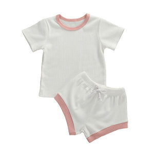 Ribbed Knitted Toddler T-shirts & Shorts