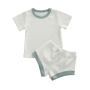 Ribbed Knitted Toddler T-shirts & Shorts