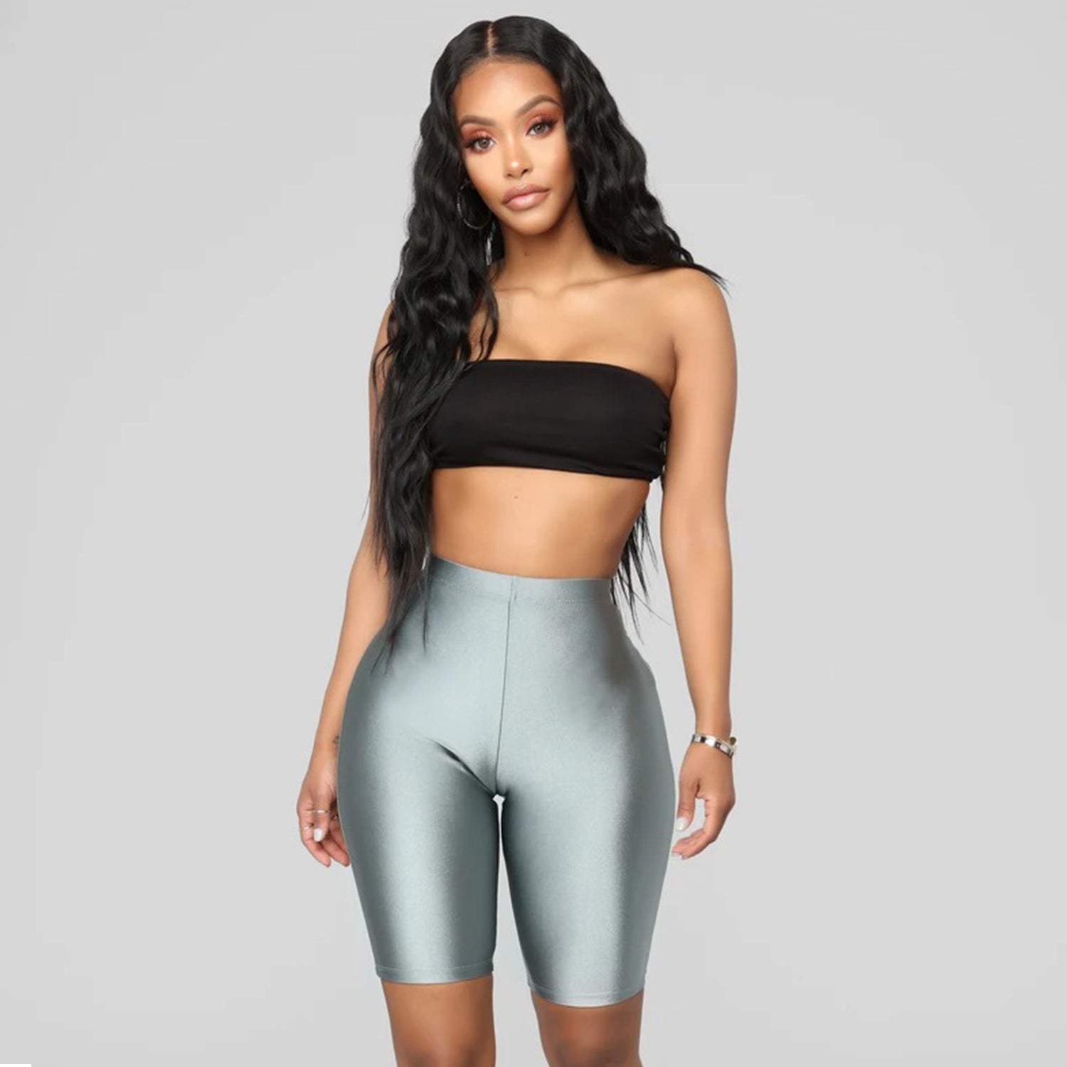 Curves For Days Biker Shorts - Gray